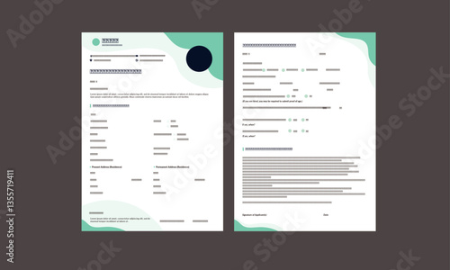 Modern Registration Form cover page. Businessman filling registration form document in flat design.