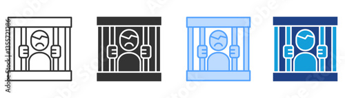 Prisoner Icon Set Multiple Style Collection