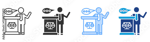 lawyer Icon Set Multiple Style Collection
