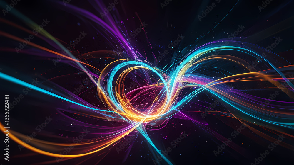 Fototapeta premium Dynamic Neon Swirl Pattern