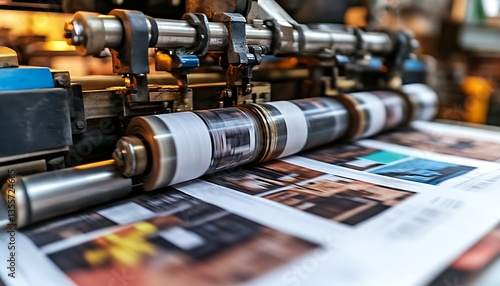 Printing Press Machine in Action.