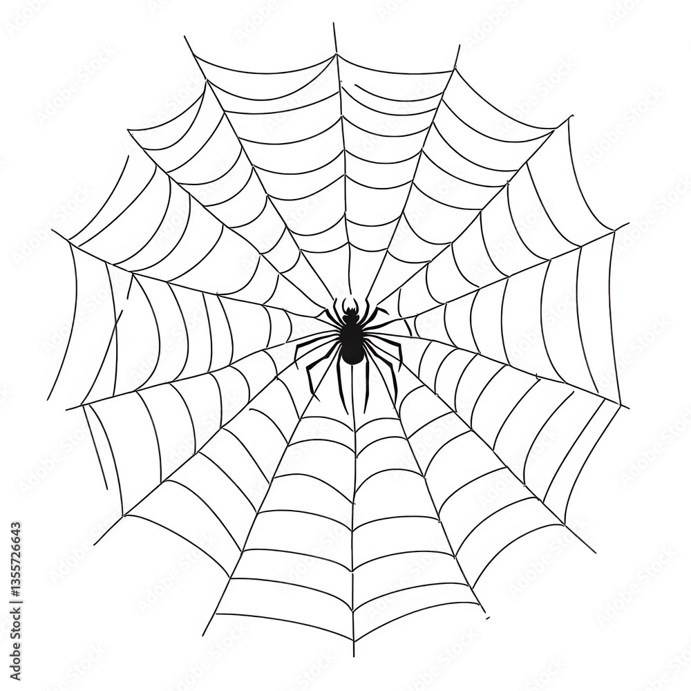 Obraz premium detailed spider web with a spider at its center illustrating the intricate design and structure of the web it serves as a graphic representation of nature's artistry