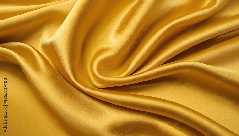 Fototapeta premium Elegant yellow silk fabric with a silky sheen Texture background pattern 1