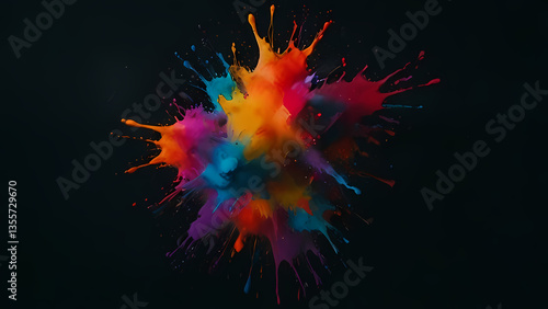 Wallpaper Mural Colorful Paint Splash Flat Design Background Torontodigital.ca