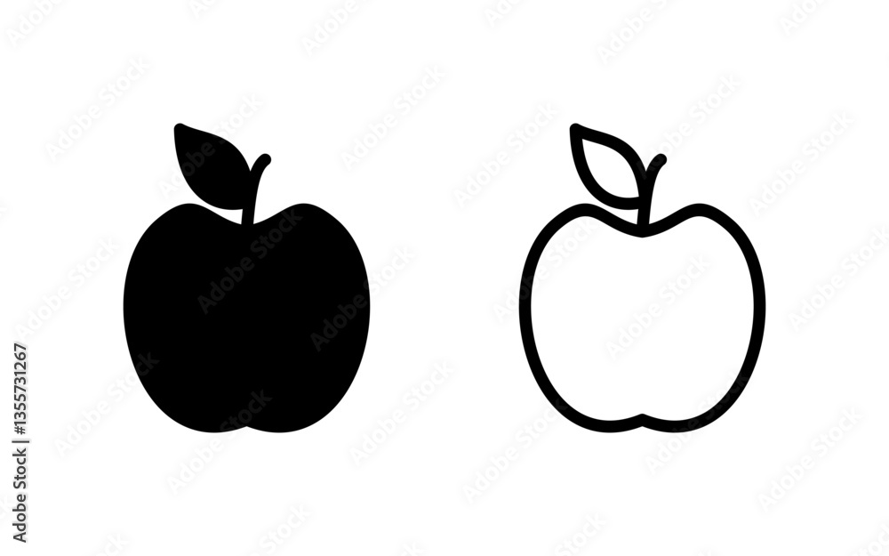 Apple icon vector illustration. Apple sign and symbols for web design. Apple icon vector illustration. Apple sign and symbols for web design.