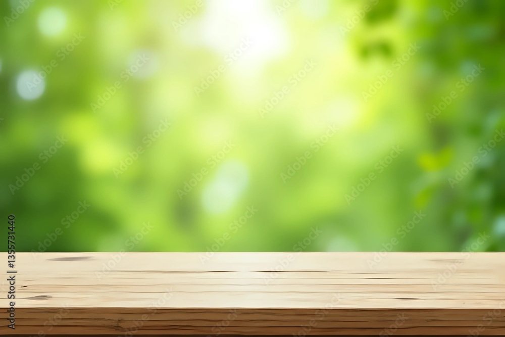 blank wood table top near window on blur abstract green tree in the gardening for natural banner design and background or show product with copy space blank wood table top near window on blur abstract green tree in the gardening for natural banner design and background or show product with copy space