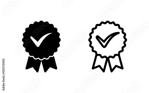 Approved icon vector illustration. Certified Medal Icon. check mark