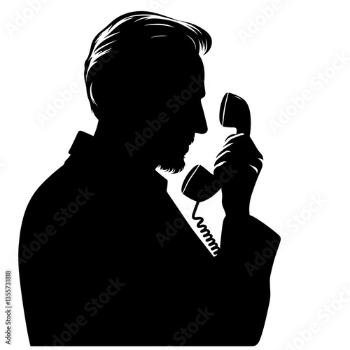 Man holding landline phone symbolizing old-school phone fraud