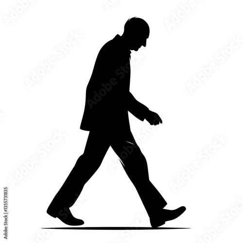 Elderly man walking unaware of phone scam threat