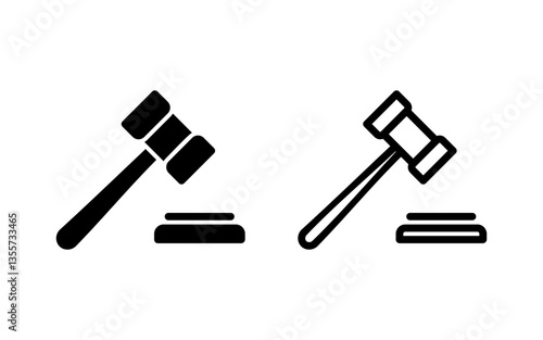 Gavel icon vector illustration. judge gavel sign and symbol. law icon. auction hammer