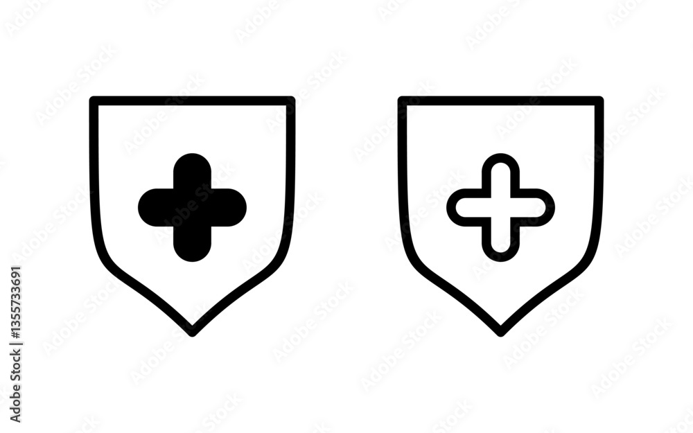 Obraz premium Health insurance icon vector illustration. Insurance document sign and symbol