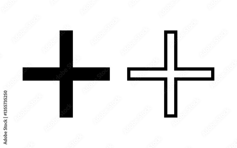 Plus Icon vector illustration. Add plus sign and symbol Plus Icon vector illustration. Add plus sign and symbol