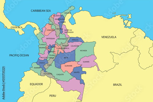 Colombia maps flat design vector design illustration