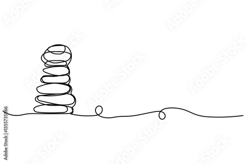 design vector continuous line pile of stones