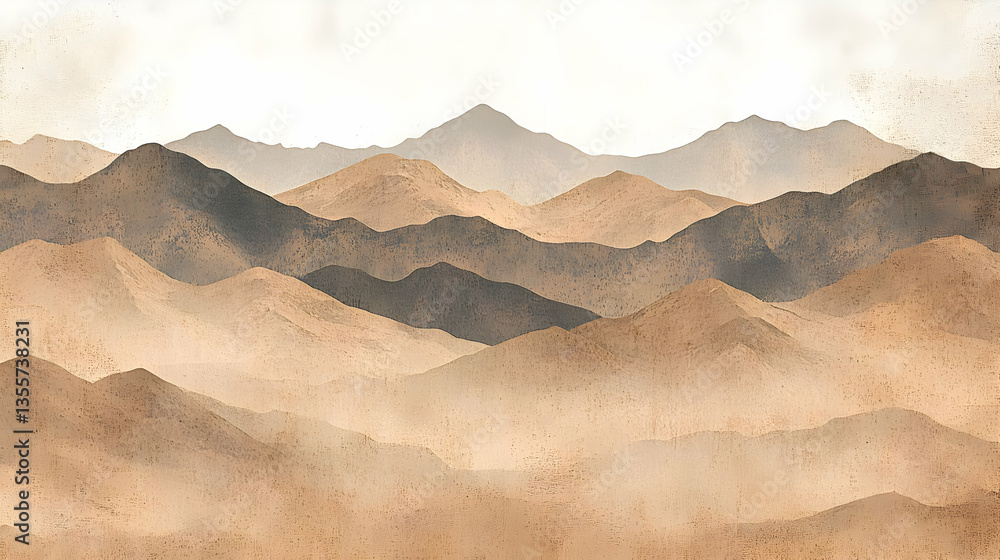Naklejka premium Abstract Mountain Landscape In Warm Tones