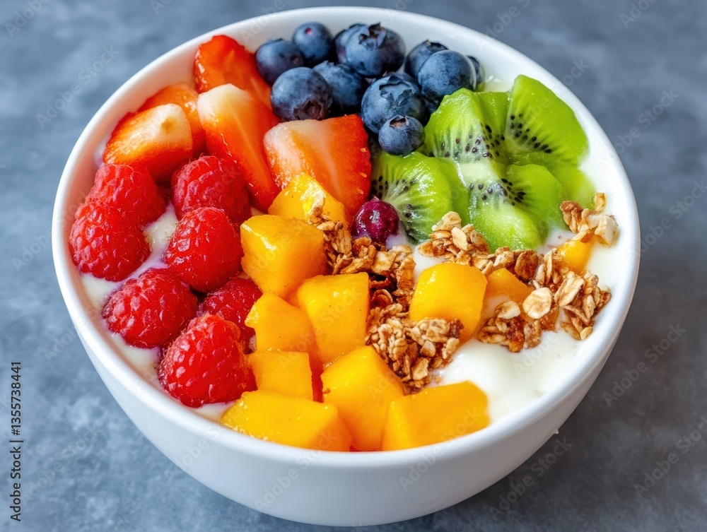 Yogurt parfait with fresh fruit and granola. Yogurt parfait with fresh fruit and granola.