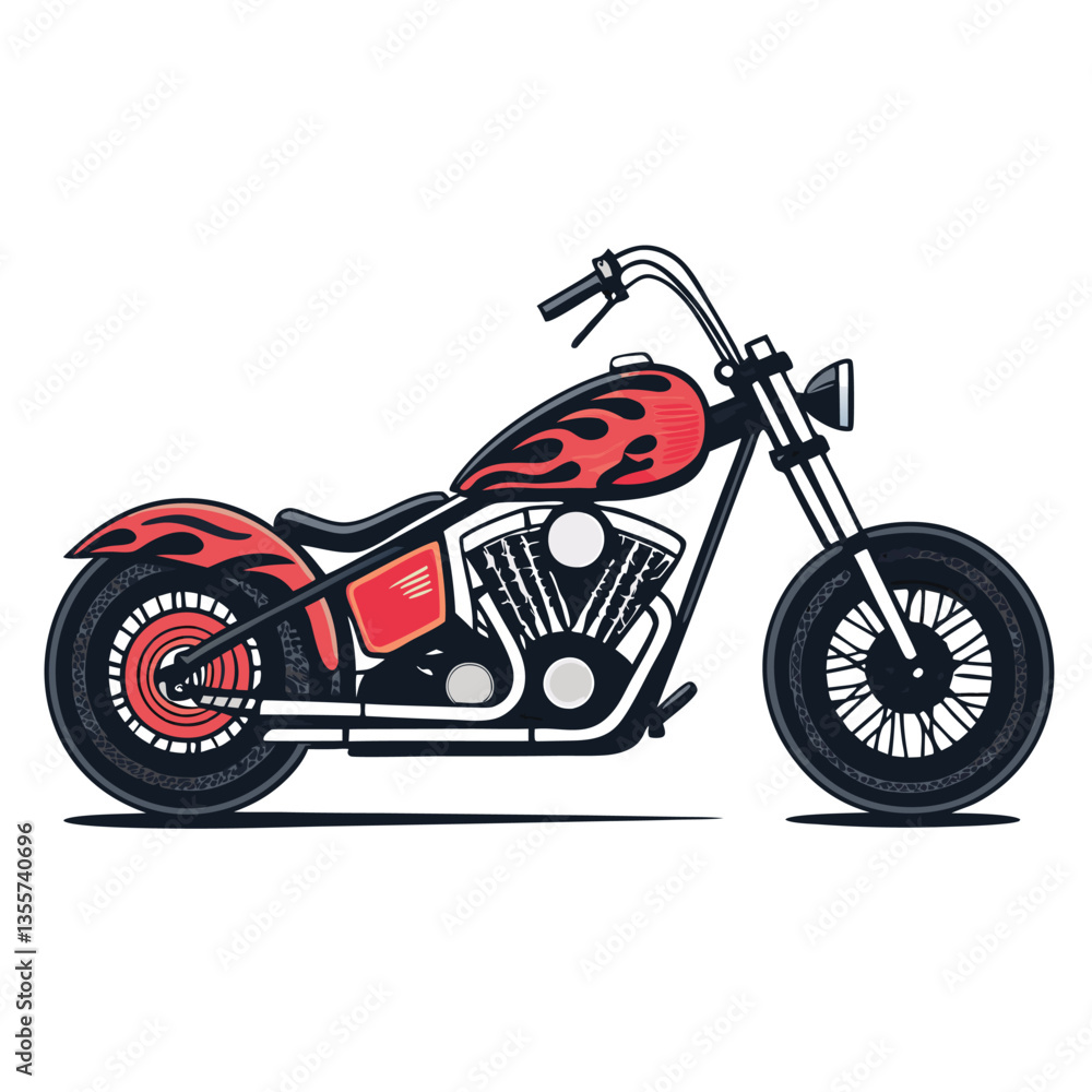 Design a minimalist chopper motorcycle illustration using bold vector strokes. Focus on clean lines and strong shapes. Design a minimalist chopper motorcycle illustration using bold vector strokes. Focus on clean lines and strong shapes.