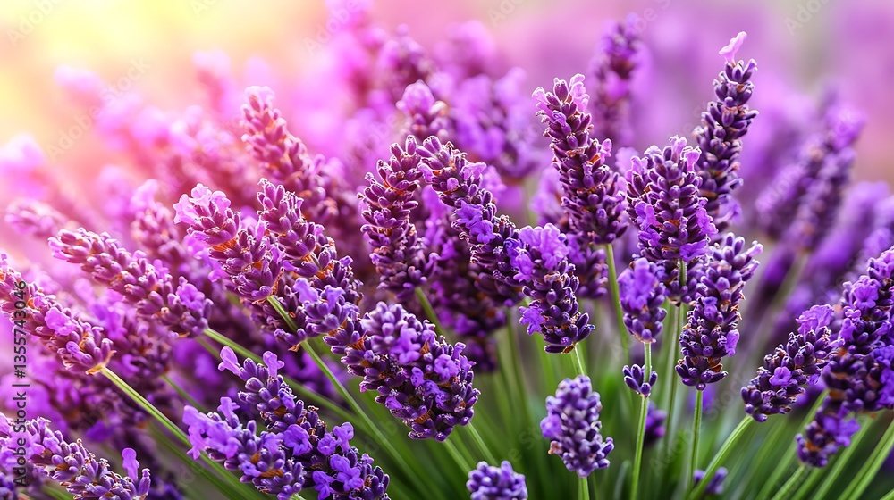 Fototapeta premium Lush Lavender Blossoms in Sunlight.