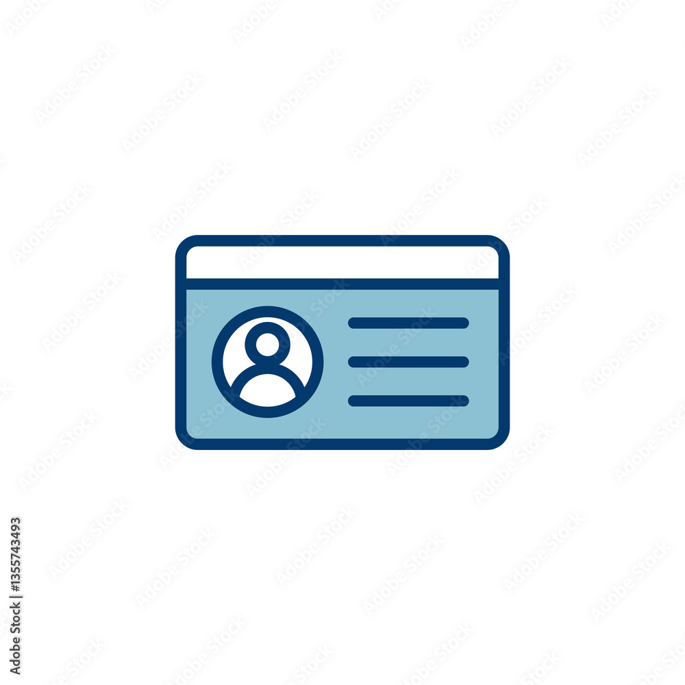 License icon vector isolated on white background. Identity icon. Id card License icon vector isolated on white background. Identity icon. Id card