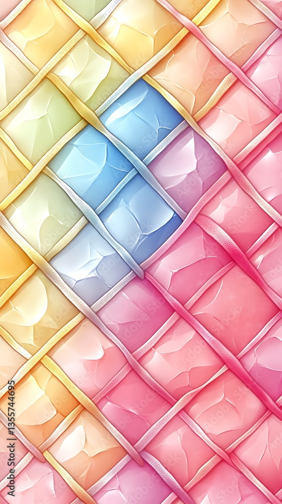 Woven pattern with colorful blocks in shades of pastel hues Woven pattern with colorful blocks in shades of pastel hues