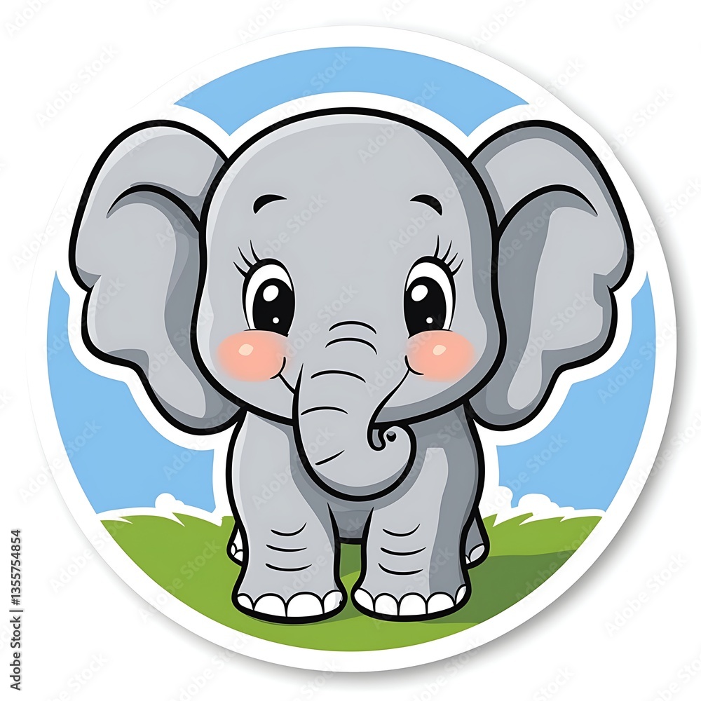Cute baby elephant cartoon. Cute baby elephant cartoon.