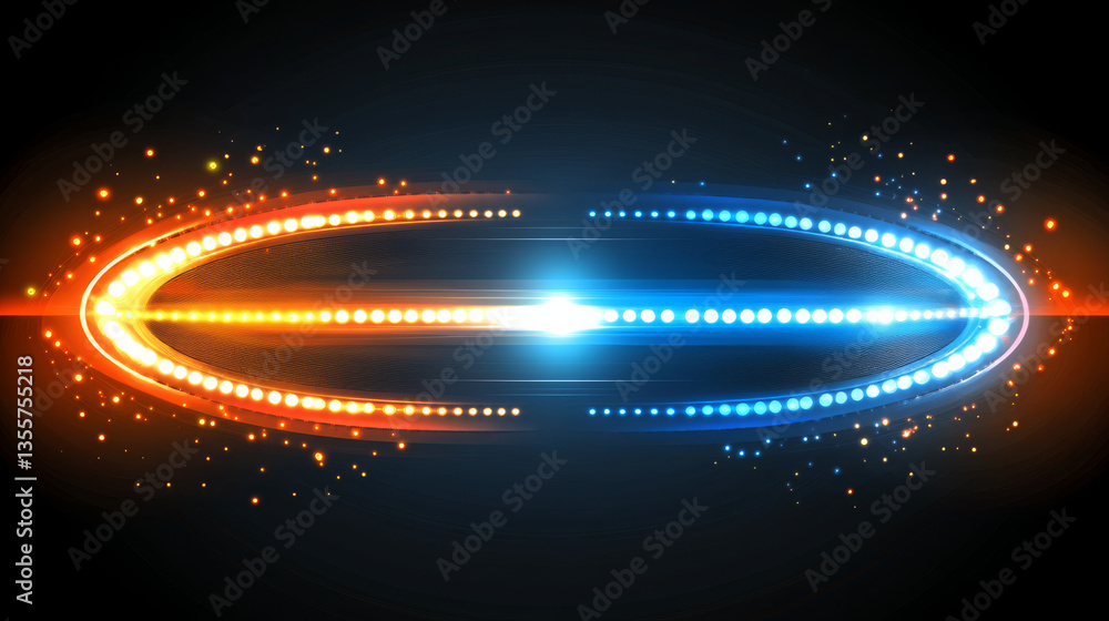Fototapeta premium Futuristic neon lights in dynamic abstract design