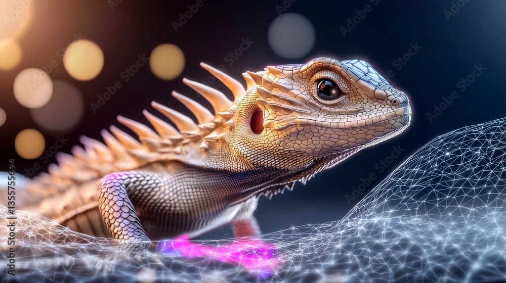AI Generated Lizard Hyperrealistic Reptile in Digital World AI Generated Lizard Hyperrealistic Reptile in Digital World