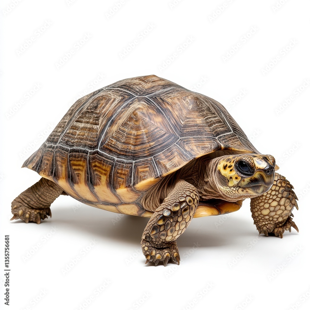 Obraz premium Elegant Turtle on White Background