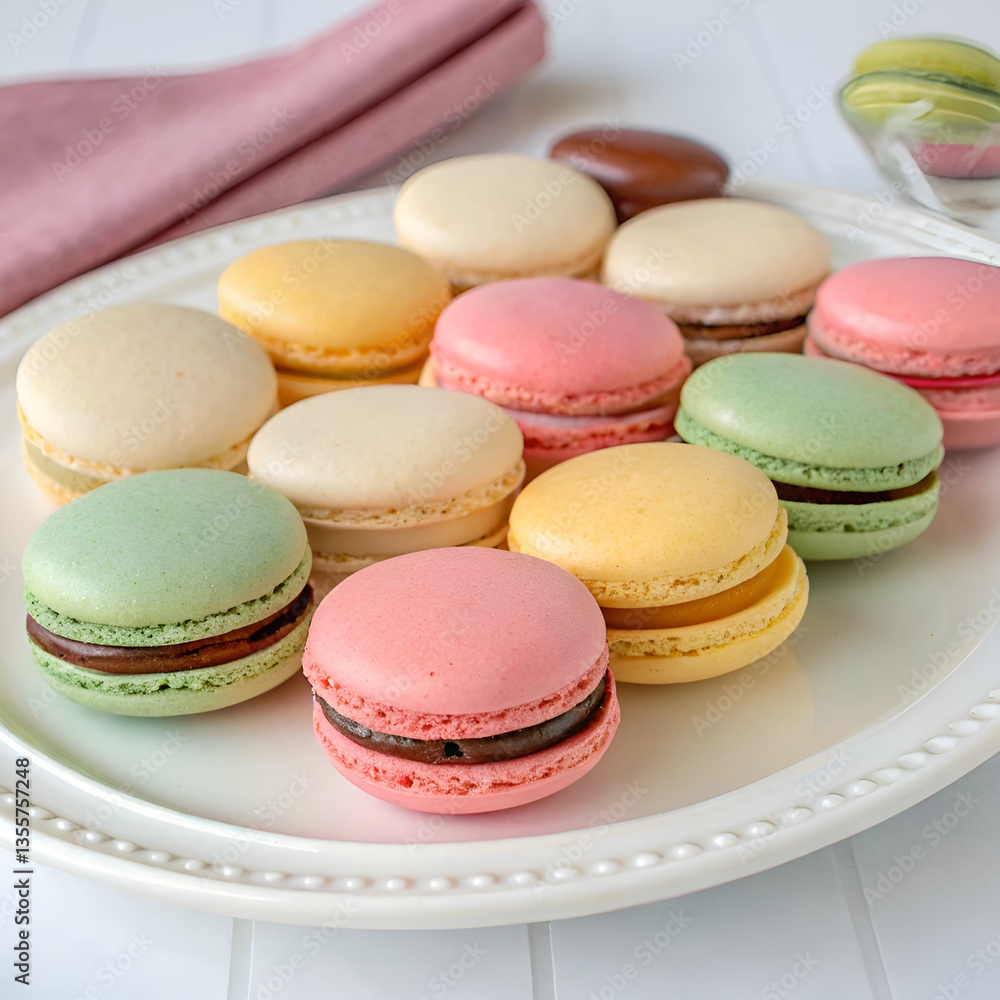 colorful macaroons on a wooden table colorful macaroons on a wooden table