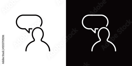 会話のシンプルなラインアイコン