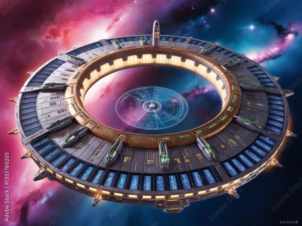Naklejka premium Stellar Nexus: The Intergalactic Gateway
