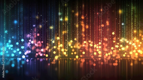 Wallpaper Mural Abstract Colorful Data Stream: Glowing Lines and Bokeh Lights Digital Art Background Torontodigital.ca