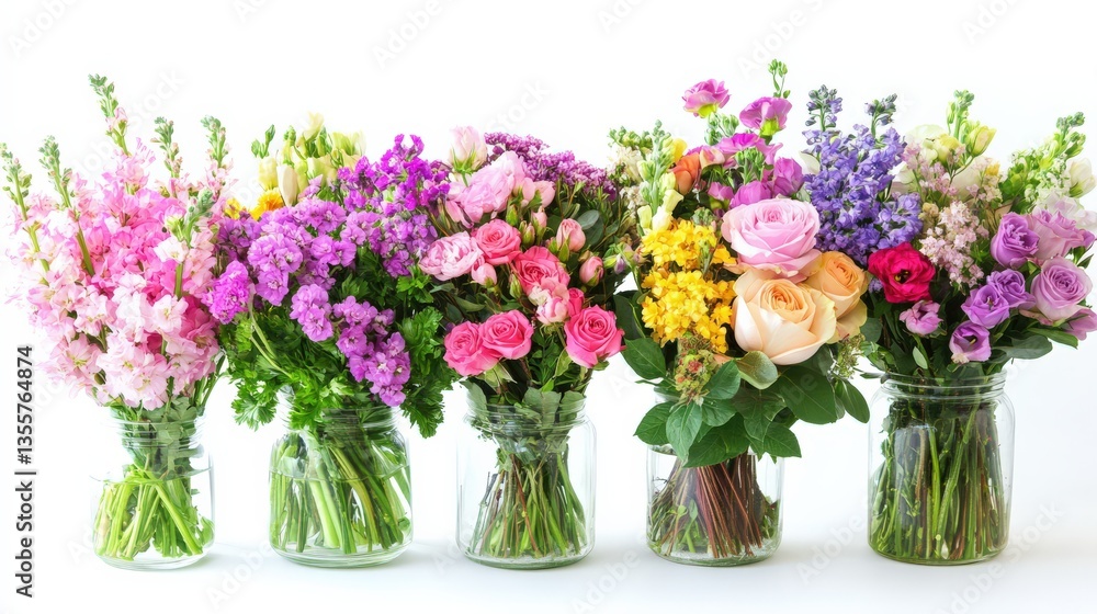custom made wallpaper toronto digitalColorful Mixed Bouquets in Glass Vases