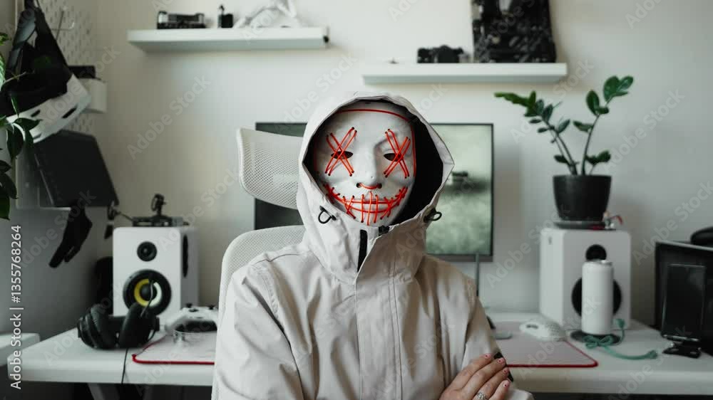 Hacker using advanced algorithms to navigate through encrypted networks ...
