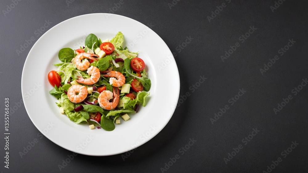 Delicious Shrimp Salad with Fresh Greens, Tomatoes, and Avocado: A Healthy and Flavorful Meal Idea for Lunch or Dinner. Delicious Shrimp Salad with Fresh Greens, Tomatoes, and Avocado: A Healthy and Flavorful Meal Idea for Lunch or Dinner.