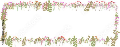 Spring and summer Background arrangements with small flower. Botanical illustration minimal style