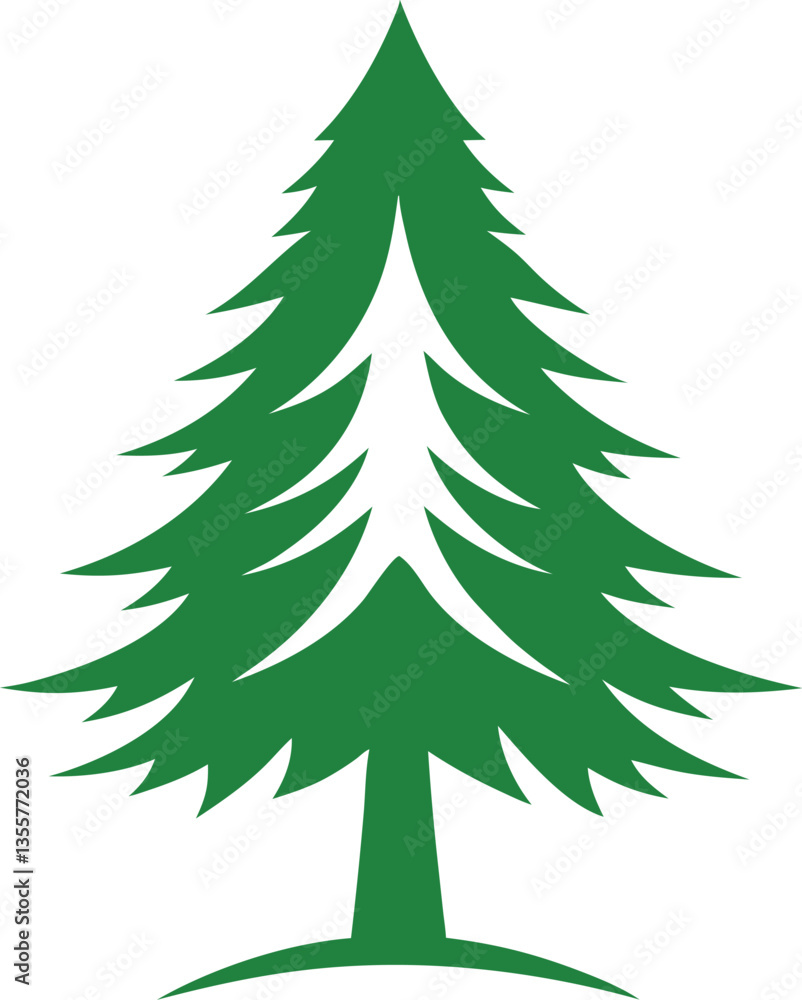 Evergreen silhouette pine tree logo Evergreen silhouette pine tree logo