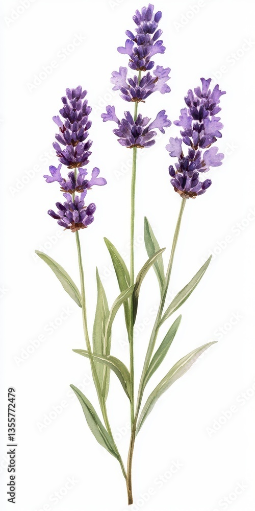 Naklejka premium Lavender Flower Illustration Art