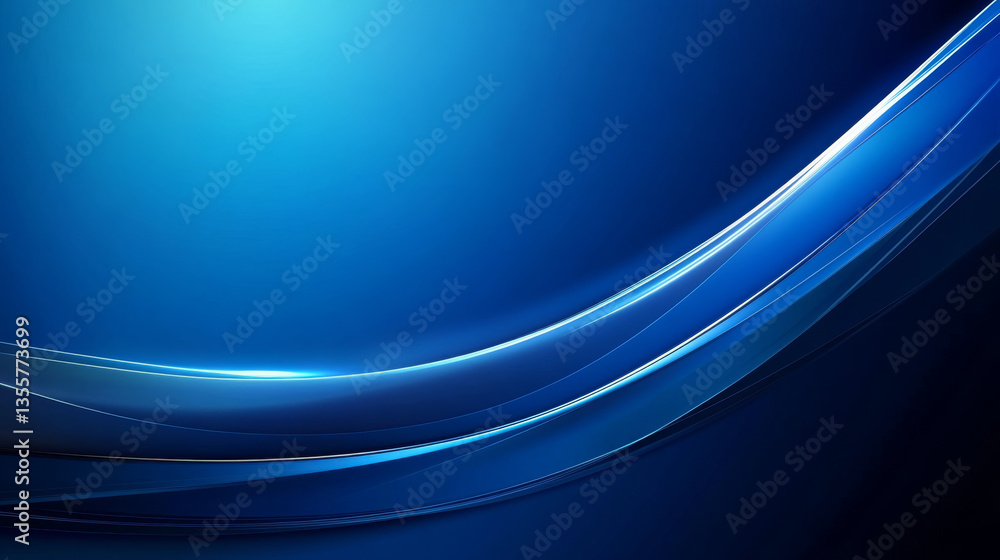 Naklejka premium Smooth gradient blue background with elegant curves
