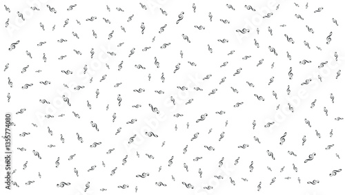 monochrome musical notes chord seamless pattern background vector