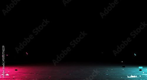 Abstract dark background with pink and blue reflections