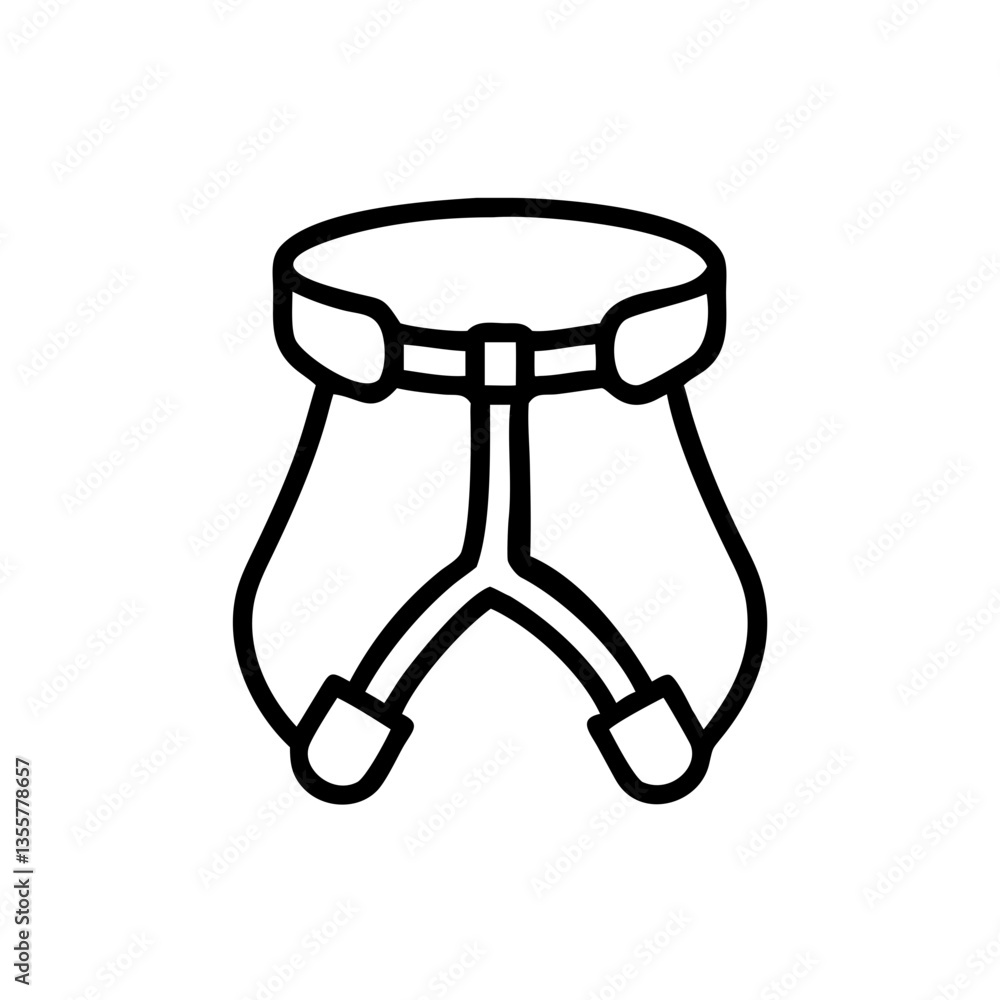 Climbing harness icon design in minimalist style Climbing harness icon design in minimalist style
