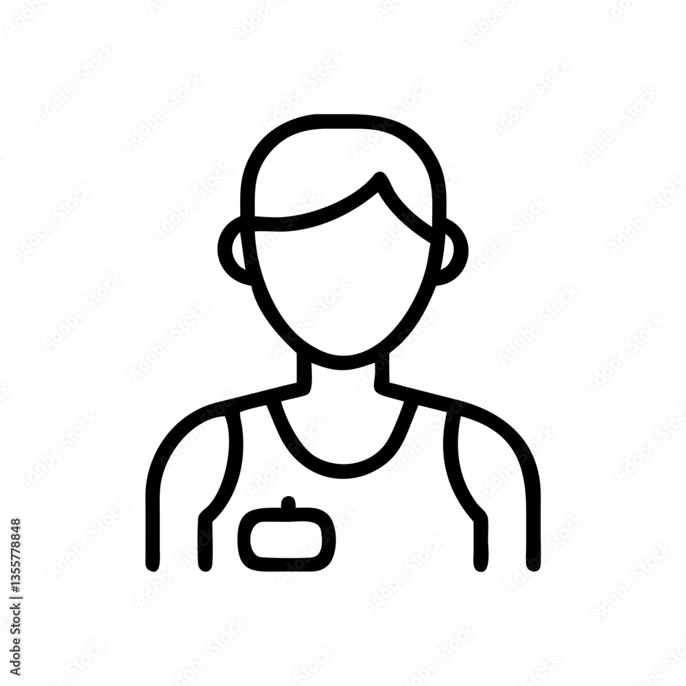Personal trainer icon in minimalist style against a plain background Personal trainer icon in minimalist style against a plain background