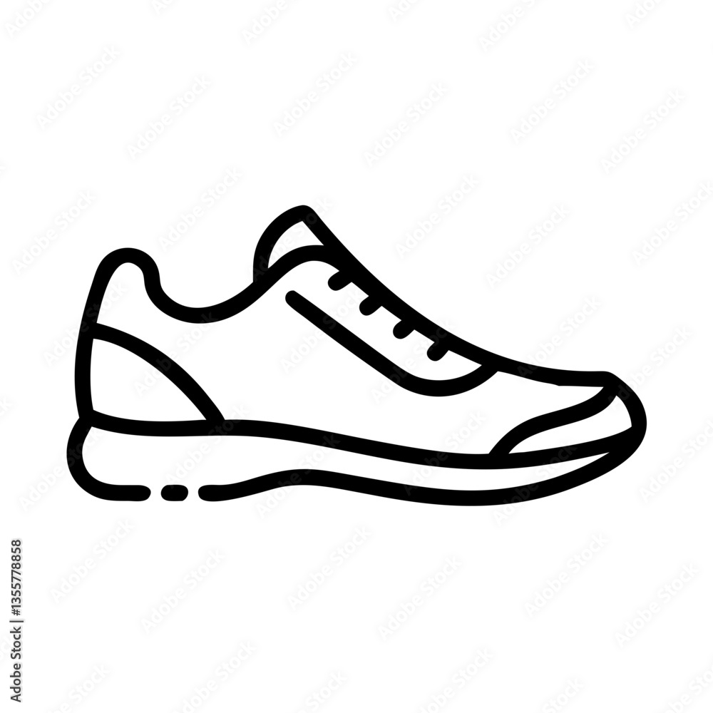 Running Shoe Icon in Simplistic Style on White Background Running Shoe Icon in Simplistic Style on White Background