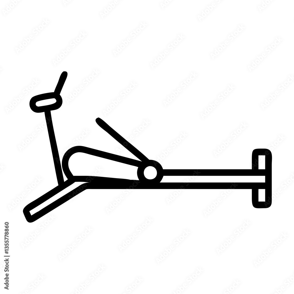Rowing Machine Illustration in Minimalist Style Rowing Machine Illustration in Minimalist Style