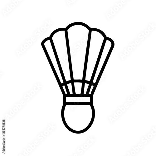 Shuttlecock Icon in Minimalist Style on White Background  