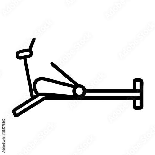 Rowing Machine Illustration in Minimalist Style  