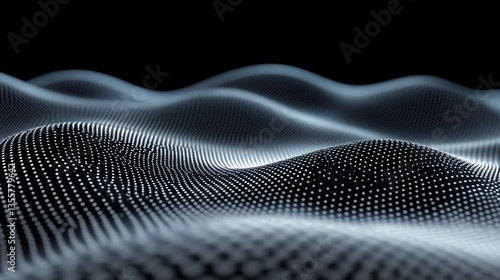 Wallpaper Mural Abstract 3D digital wave pattern with glowing dots Torontodigital.ca