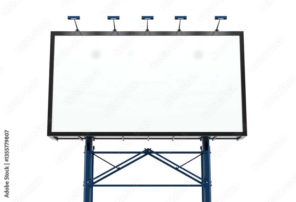 Obraz premium Empty Illuminated Billboard Ready for Advertising Campaigns