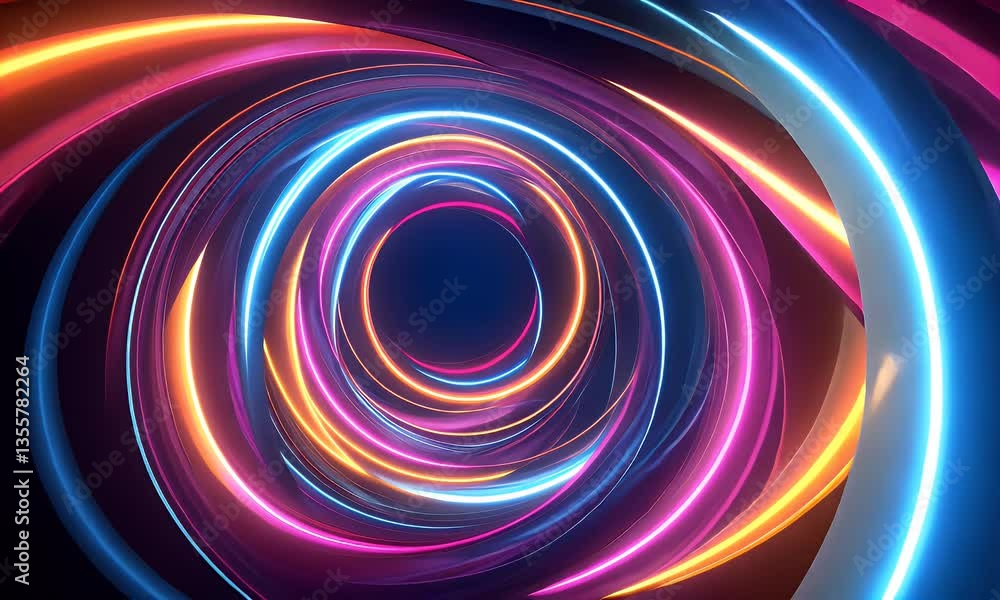 Futuristic Colorful Light Tunnel with Spiral Motion Futuristic Colorful Light Tunnel with Spiral Motion